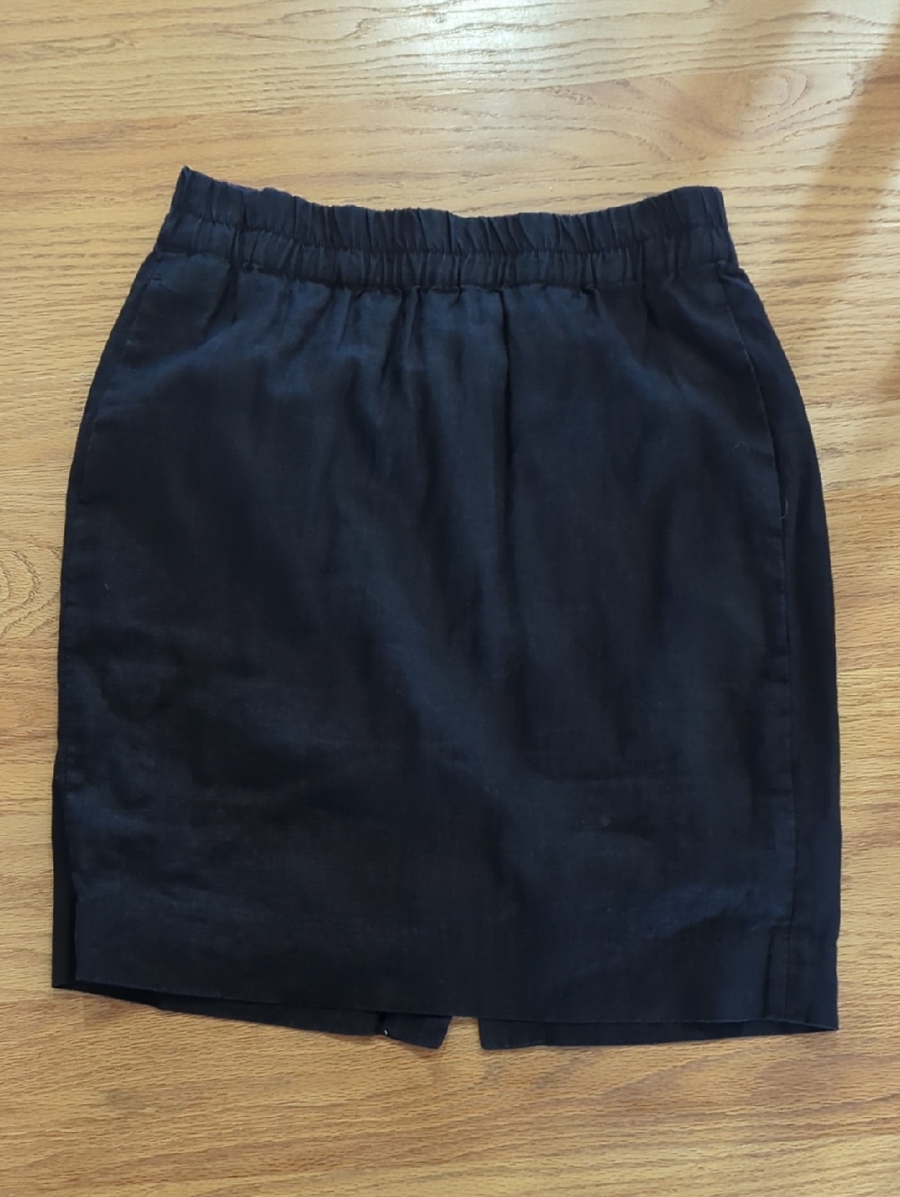 J. Crew Black Linen Skirt with Elastic Waist